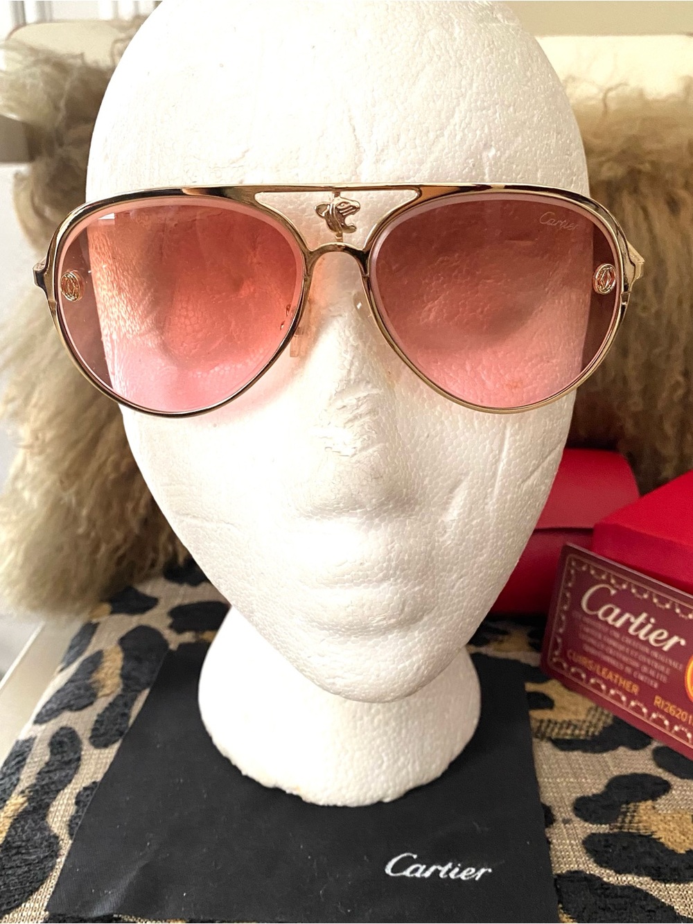 Pink with gold frame Aviator Sunglasses